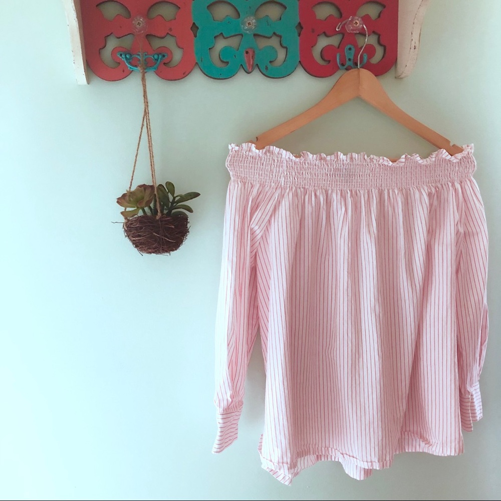 Striped off-the-shoulder top